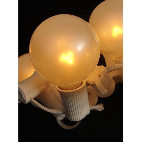 NorthLight G50 Globe Replacement Christmas Light Bulbs For C7 Socket - Pearl White, 10 Pack