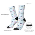 thumbnail image 4 of Gukieu Rabbit In The Rain Print Contrast Color Mid-calf Socks, Sweat-wicking Athletic Socks, Unisex Clothing Accessories, 4 of 6