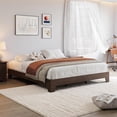 thumbnail image 4 of Garvee King Bed Frame, Platform Wood Bed Frame with Wooden Slat and Metal Slat Support, 10.24-inch Underbed Space for Storage, Without Headboard, No Box Spring Needed, Easy Assembly, Walnut, 4 of 9