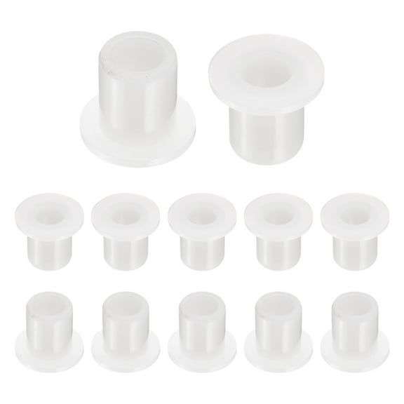 12pcs Flanged Sleeve Bearings Plastic Bushings ID 10.7mm x OD 16mm x Length 20mm Nylon Bushings, White