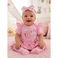 thumbnail image 6 of My First Easter Baby Girl Outfit Bunny Long Sleeve Romper + Layered Ruffle Bloomers Tutu Skirt Shorts + Socks + Headband 4Pcs Cute Clothes Set, 6 of 9