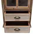 thumbnail image 4 of Shaiailed Natural Wood Storage Cabinet,Farmhouse Kitchen Pantry Cabinet with Decorative Glass Door & 2 Drawers,Narrow Sideboard Cabinets,Wooden Storage Cabinet for Living Room, Bedroom, 4 of 9