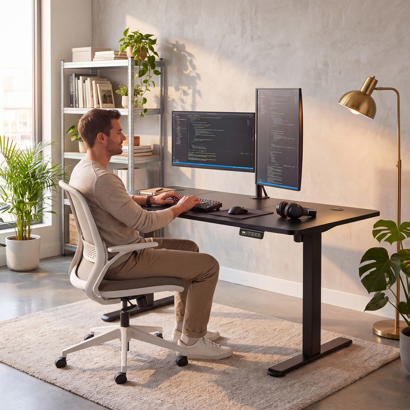 Furmax 55" x 24" Electric Height Adjustable Standing Desk photo 6