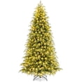 thumbnail image 1 of Costway 8 FT Artificial Christmas Tree with 1470 Branch Tips, 470 Warm White LED Lights, 1 of 10