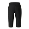 thumbnail image 6 of Mens Capri Pants Summer Casual Elastic Waist Straight Leg Lightweight Cotton Linen Cropped Pants with Pockets, 6 of 9