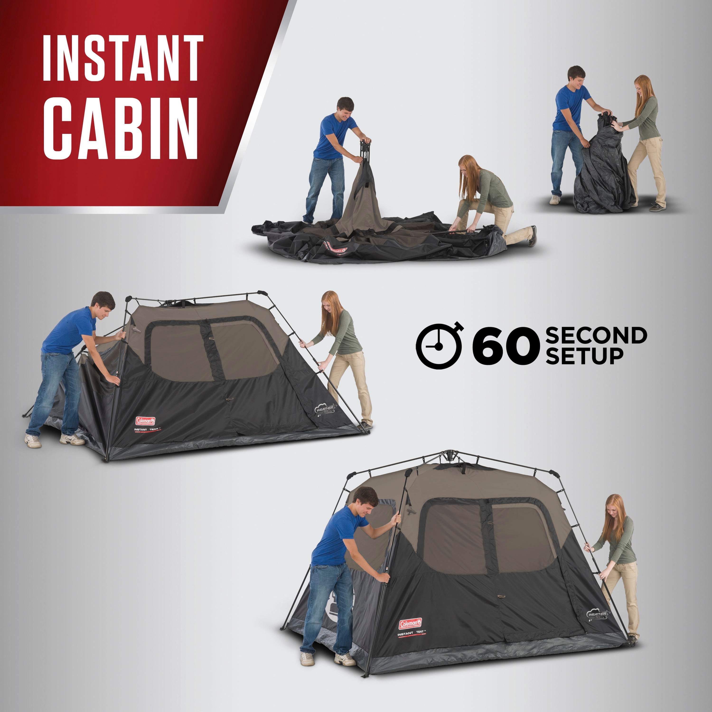 Coleman 6-Person Cabin Camping Tent with Instant Setup, 1 Room, Gray