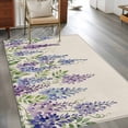 thumbnail image 2 of Purple Flowers Area Rugs 3'x5', Washable Small Throw Rugs for Living Room Bedroom, Weeping Spring Floral Rustic Pastoral Indoor Outdoor Rug Non-Slip Low Pile Carpet Runner Reversible Floor Mats, 2 of 8