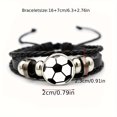 thumbnail image 5 of Norse Viking Compass Faux Leather Bracelet - Handmade Multi-Layer Beaded Wristband with Runic Inscriptions, Gift in Black, Brown, or Blue, Viking Jewelry,Blue, 5 of 12