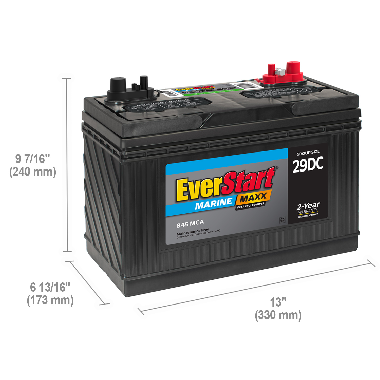 EverStart Maxx Marine Battery, Group Size 29DC 12 Volt, 845 CCA - image 2 of 7