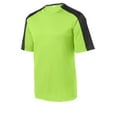 thumbnail image 5 of Sport Tek Teen Unisex Regular Sleeve Blocked T-Shirt Lime Shock/Blk X-Large, 5 of 6