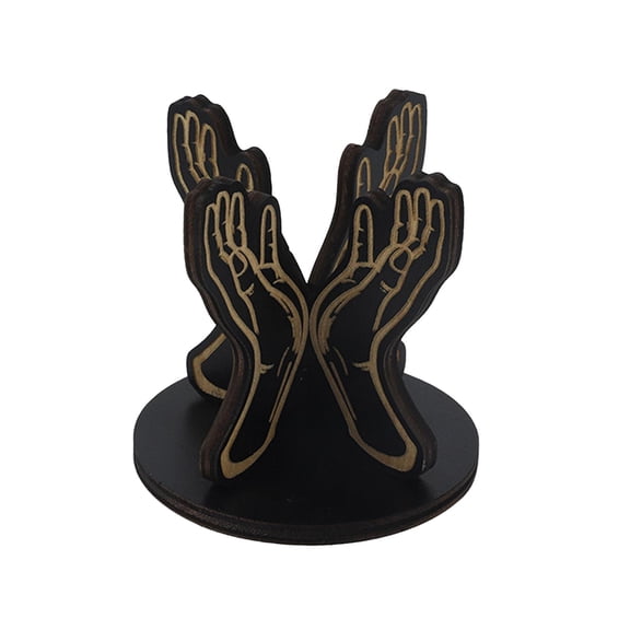 Wooden Display Holder Home Decor Marble Collectibles Desk Crystal Stand Rack Hands Pattern