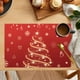 thumbnail image 1 of xihome Juego de manteles individuales de algodn y lino con estampado de alces navideños. Protectores de mesa aislantes. Decoracin para restaurantes y cenas navideñas con temtica del oeste. 30 x 45, 1 of 6