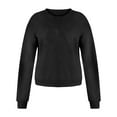 thumbnail image 4 of Frostluinai Women Cropped Sweatshirt Long Sleeve Pullover Crew Neck Fleece Crop Tops Solid Color Loose Fit Sweat Shirts Drop Shoulder Sweaters, 4 of 5