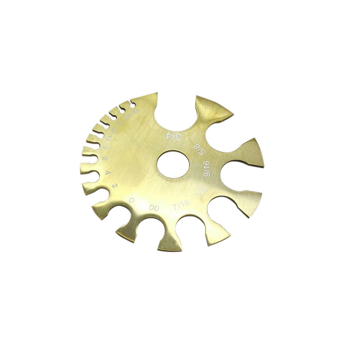 Body Piercing Gauge Measurement Tool Wheel Brass Ion Plated Surgical Steel