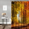 thumbnail image 2 of Shiartex Leaves Pretty Shower Curtain Set 100% Polyester Fiber Washable Curtain with Hooks 60x72, 2 of 7