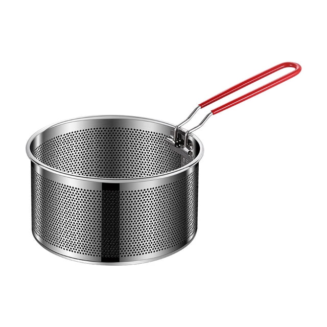 Solo cesta para freidora, cesta redonda para freír de acero inoxidable de 18*10cm, resistente al calor para freír patatas fritas y cocinar fideos