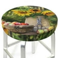 thumbnail image 3 of Xecao's Vintage Wooden Bucket Print Stool Covers offer stylish, washable protection for PU round bar stools, perfect for home or commercial use., 3 of 7