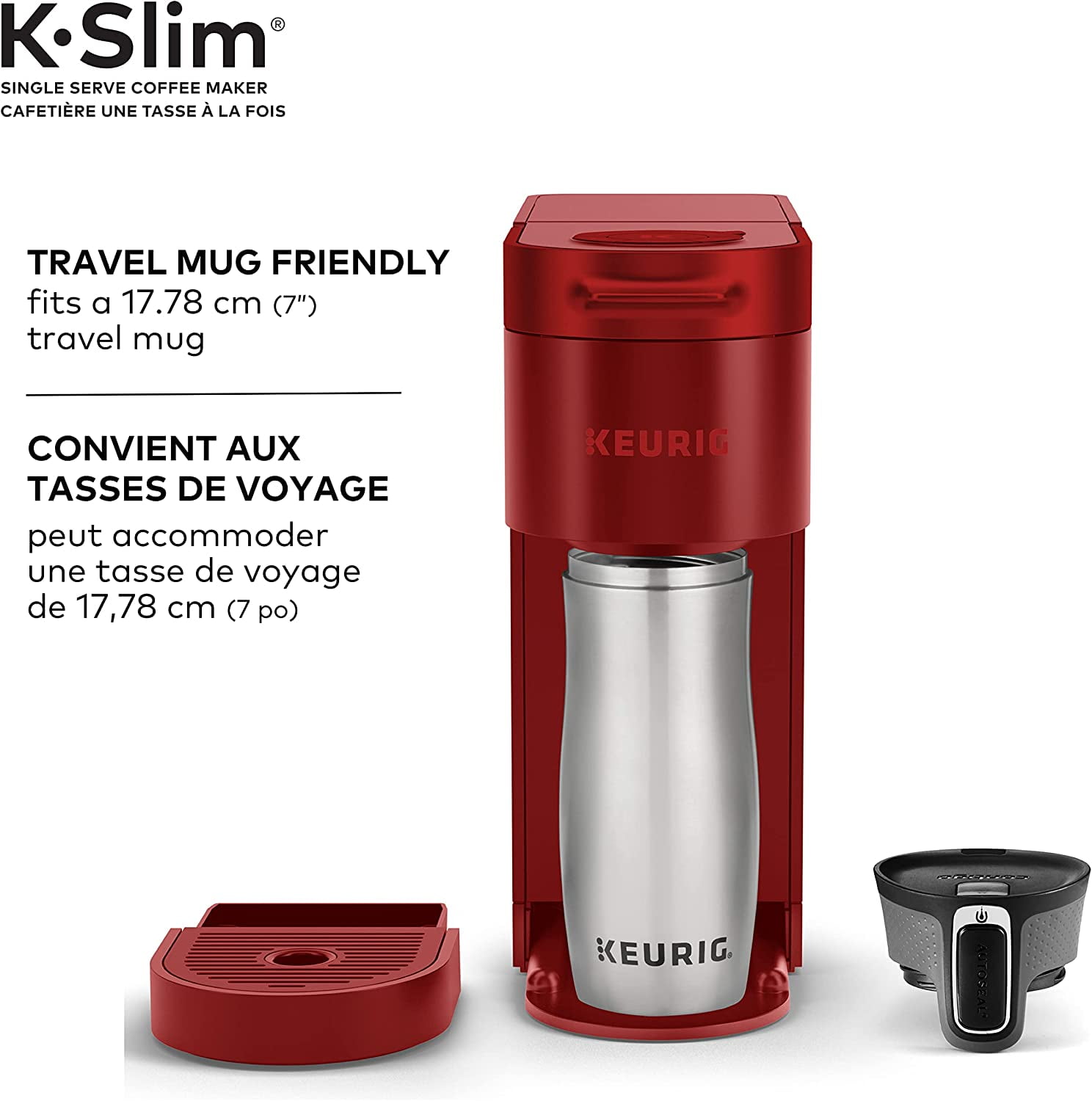 K-Slim Single-Serve K-Cup Pod Coffee Maker - Scarlet Red