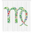 thumbnail image 3 of Zodiac Virgo Shower Curtain, Floral Symbol with Blossoms and Green Leaves Artistic and Colorful Ornaments, Fabric Bathroom Set with Hooks, 69W X 84L Inches Extra Long, Multicolor, by Ambesonne, 3 of 3