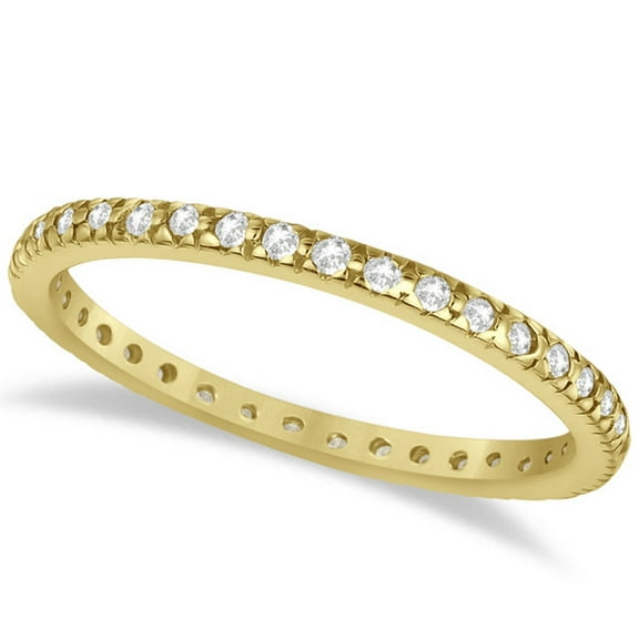 Pave Diamond Eternity Ring Anniversary Band 14K Yellow Gold (0.26ct)