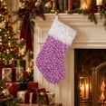 thumbnail image 6 of MKOSPLRT Pink Large Christmas Stockings,17.2 Inch Sequin Personalized Xmas Stockings, Soft Plush Hanging Ornament for Fireplace Window Door Farmhouse Family Christmas Decorations, 6 of 8