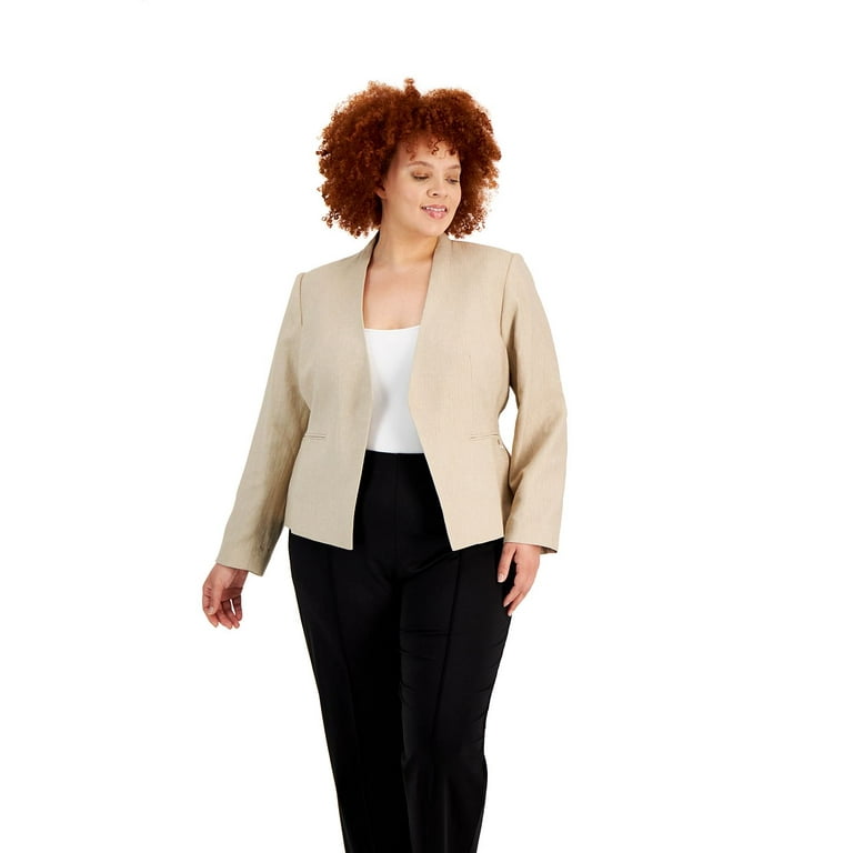 Calvin Klein Women s Open Front Blazer Yellow Size 16W Walmart