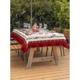 thumbnail image 2 of Outdoor Tablecloth with Umbrella Hole and Zipper, Red Christmas Gnomes Rectangle Table Cloth 54x80 Inch Waterproof Tablecloth, Winter Xmas Tree Snowflake Plaid Picnic Table Cover for Patio Camping, 2 of 7