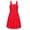 Solid Red, variant on Arshiner Girls Sundress Button Design Summer Casual Dresses Sleeveless Dresses