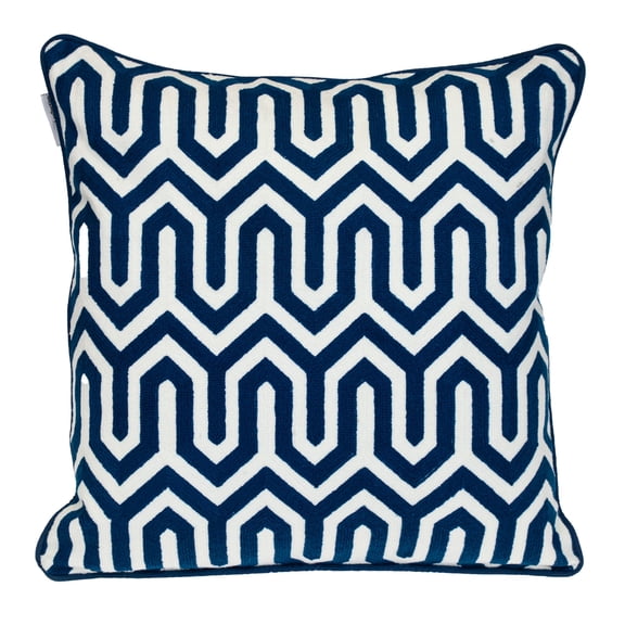 Parkland Collection Transitional Geometric Blue Square 20" x 20" Pillow