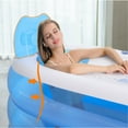 thumbnail image 2 of Portable Folding Inflatable Bathtub ,145Cm Adult Spa Pool Suitable For Children Kid, Baby, Old People Shower Inflatable Pool Bathroom Home ;Fully Inflated 57X31X26 Inches;(Blue), 2 of 6