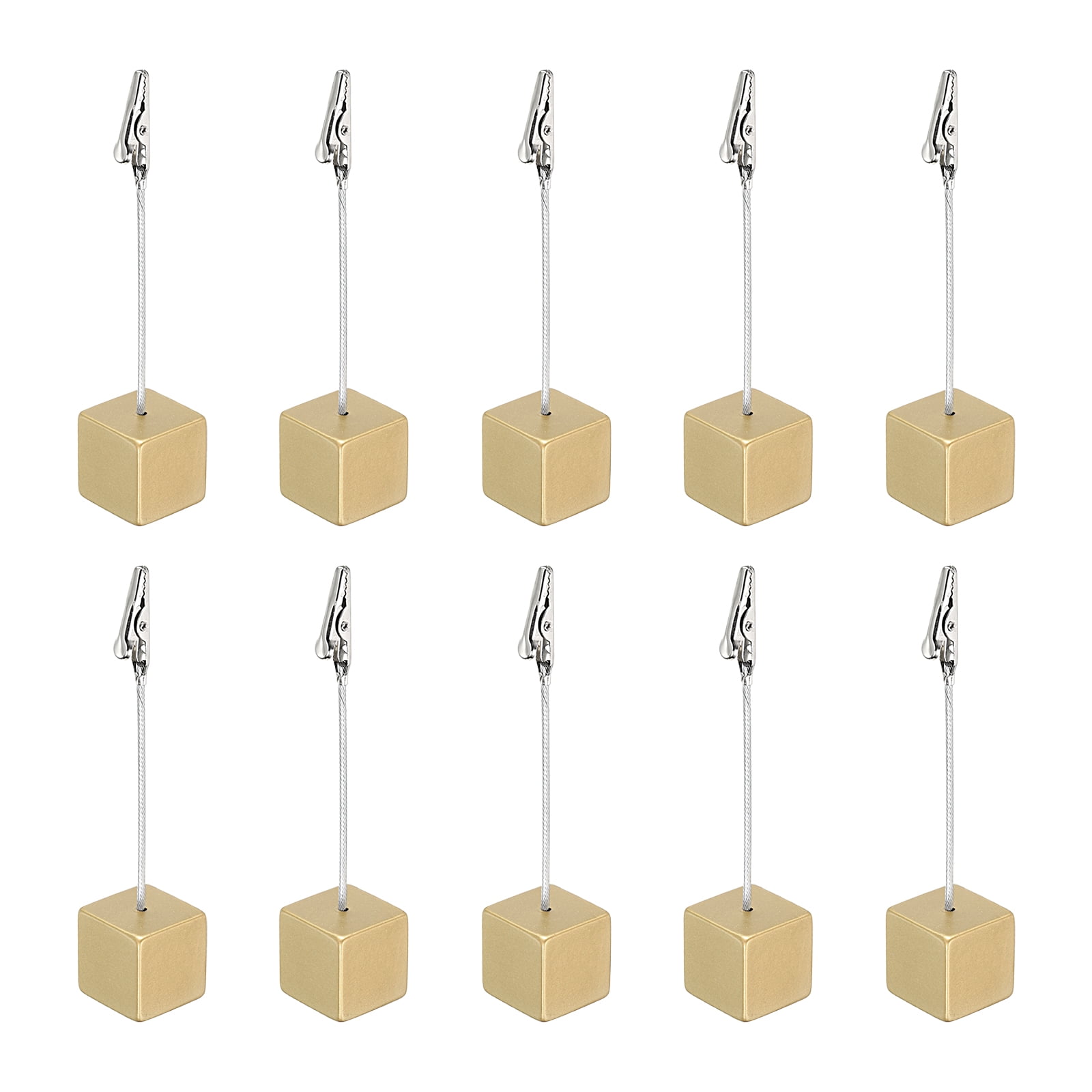 FixtureDisplays Set of 50 5 Place Card Holders with Alligator Clip and Wooden Cube Base 119964 