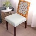 thumbnail image 2 of Fall Dining Room Chair Covers Set of 6, Orange Pumpkin Autumn Farmhouse Wood Grain Stretch Chair Slipcovers Removable Washable Seat Cover Chair Protectors for Kitchen Home, Hotel Banquet, 2 of 6