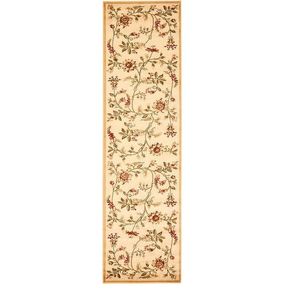 SAFAVIEH Lyndhurst Milo Floral Border Runner Rug, Ivory/Multi, 2'3" x 16'