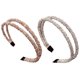 thumbnail image 1 of 1 Uds. Diadema fina de cristal simple retro Diadema antideslizante con doble diamante, 1 of 6