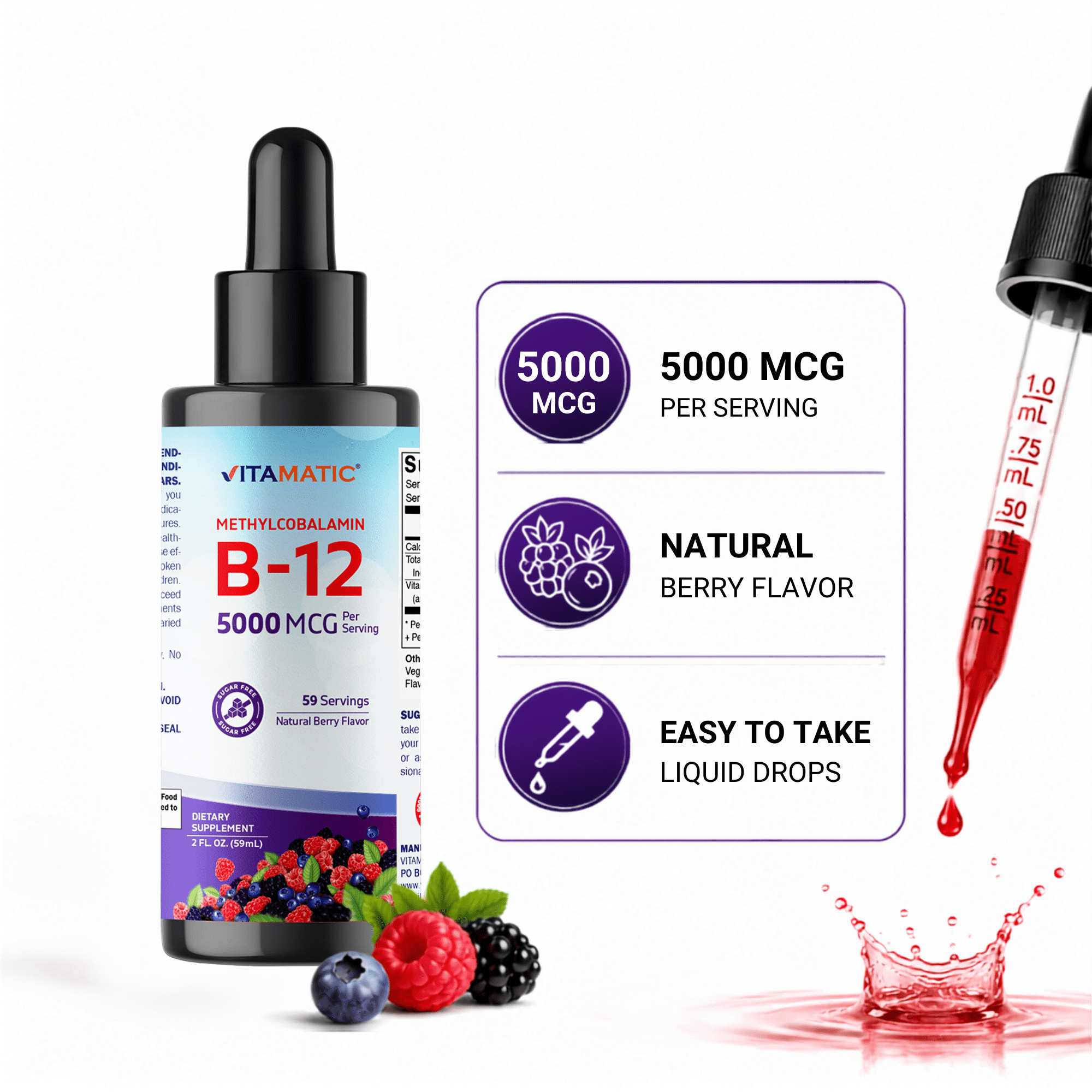 where to buy b12 5000 injections Vitamatic Fast Acting Liquid Vitamin mcg (Methylcobalamin) - Natural Berry Flavor - Sublingual Supplement - Faster Absorption MD Logics Methyl 16 Benefits Of Vitamin Cat Size:1kg - Email for pricing