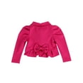 thumbnail image 2 of French Terry Knit Ladonna Classic Bolero Crop-Jacket for Toddlers and Girls (Hot Pink, 7/8), 2 of 4