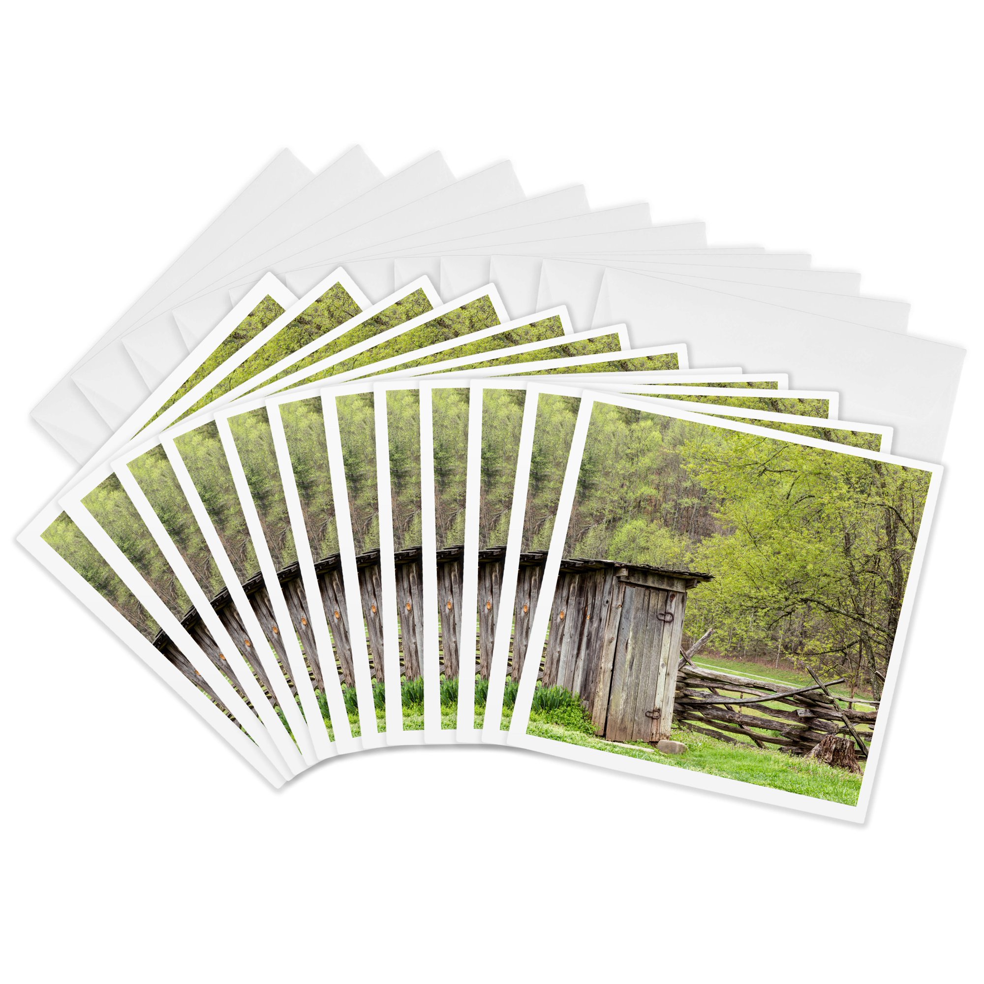 3drose Outhouse Pioneer Homestead Great Smoky Mountains Np North Carolina 12 Greeting Cards with Envelopes