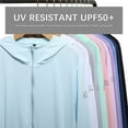 thumbnail image 4 of HAXMNOU Women's Long Sleeve Sun Block Shirts UPF SPF 50+ Zip Up Hoodie Jackets Lightweight Quick Dry Outdoor Purple L, 4 of 4