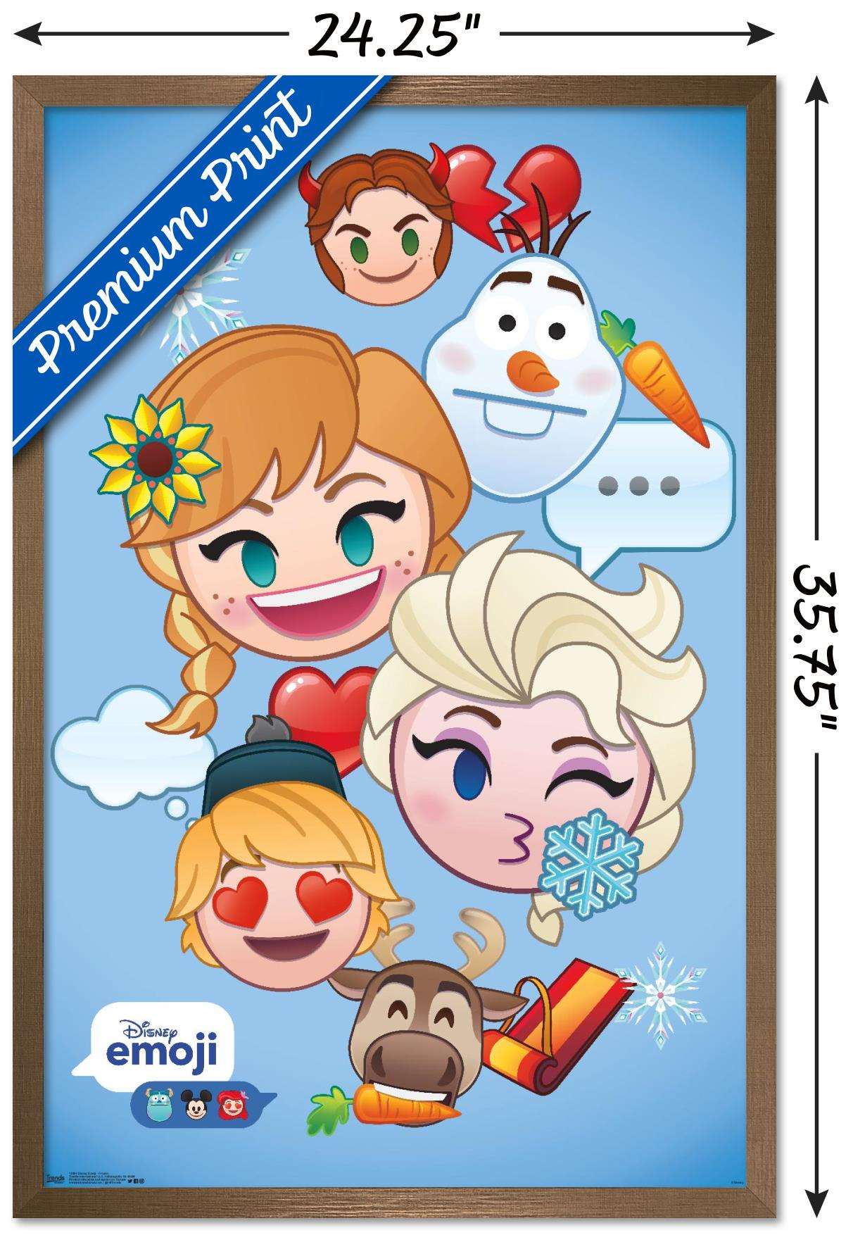 Disney Emoji - Frozen Wall Poster, 22.375" x 34", Framed