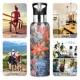 thumbnail image 7 of Yayeee 20oz Insulated Water Bottle Double Wall Stainless Steel with Flip Straw Lid, Orange Vibrant Flowers, 7 of 7