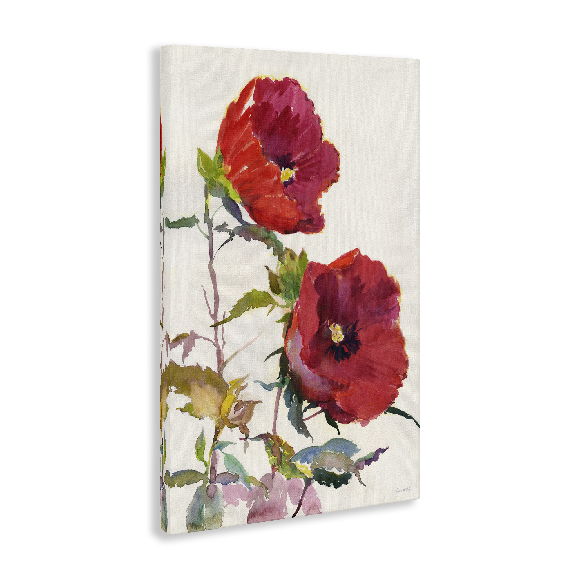 Stupell Industries Bold Red Poppies Botanical & Floral Painting Gallery Wrapped Canvas Art Print Wall Art, 30 x 45