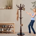 thumbnail image 7 of Wooden coat rack freestanding, 11 Hooks Coat racks stand for Entryway, Adjustable Height Coat Tree for Hats, jacket, Handbags, Vintage heavy duty coat rack, 7 of 7