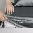 thumbnail image 4 of Martex Elegance 4-Piece Queen Satin Sheet Set | Silky Smooth | Great for Hair & Skin | Silver, 4 of 8