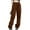 Coffee, variant on Kmdttou Cargo Pants for Women Flap High Waisted Work Pants Multi-Pockets Versatile Straight Leg Pants Trousers S-3XL