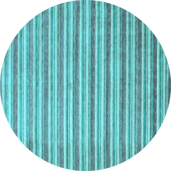 Ahgly Company Indoor Round Abstract Light Blue Contemporary Area Rugs, 4' Round