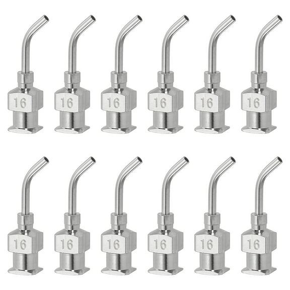 Bent Blunt Tip Dispensing Needle 16G, 12 Pcs 0.5 Inch Stainless Steel Liquid Dispenser