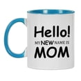 thumbnail image 4 of Inkdotpot Hello My New Name Is Mom 11oz CeramicCoffee Mug Funny Novelty Mothers Day Gift Mug-Blue, 4 of 6