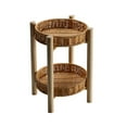 thumbnail image 2 of Rattan Vegetable Storage Serving Basket Storage Baskets Bin Rattan Storage Tray Rustic Rattan Bread Baskets for Onions Snack Patio Kitchen 18×4×28cm 2 Tire, 2 of 8