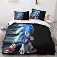 thumbnail image 4 of Funda nórdica con estampado de animación 3D de Sonic para niños, niñas y adolescentes, microfibra animada con cremallera y fundas de almohada, 4 of 4