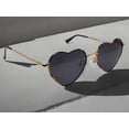 thumbnail image 2 of Heart Shape Heart Sunglasses Retro Vintage Boho Print Black, 2 of 6